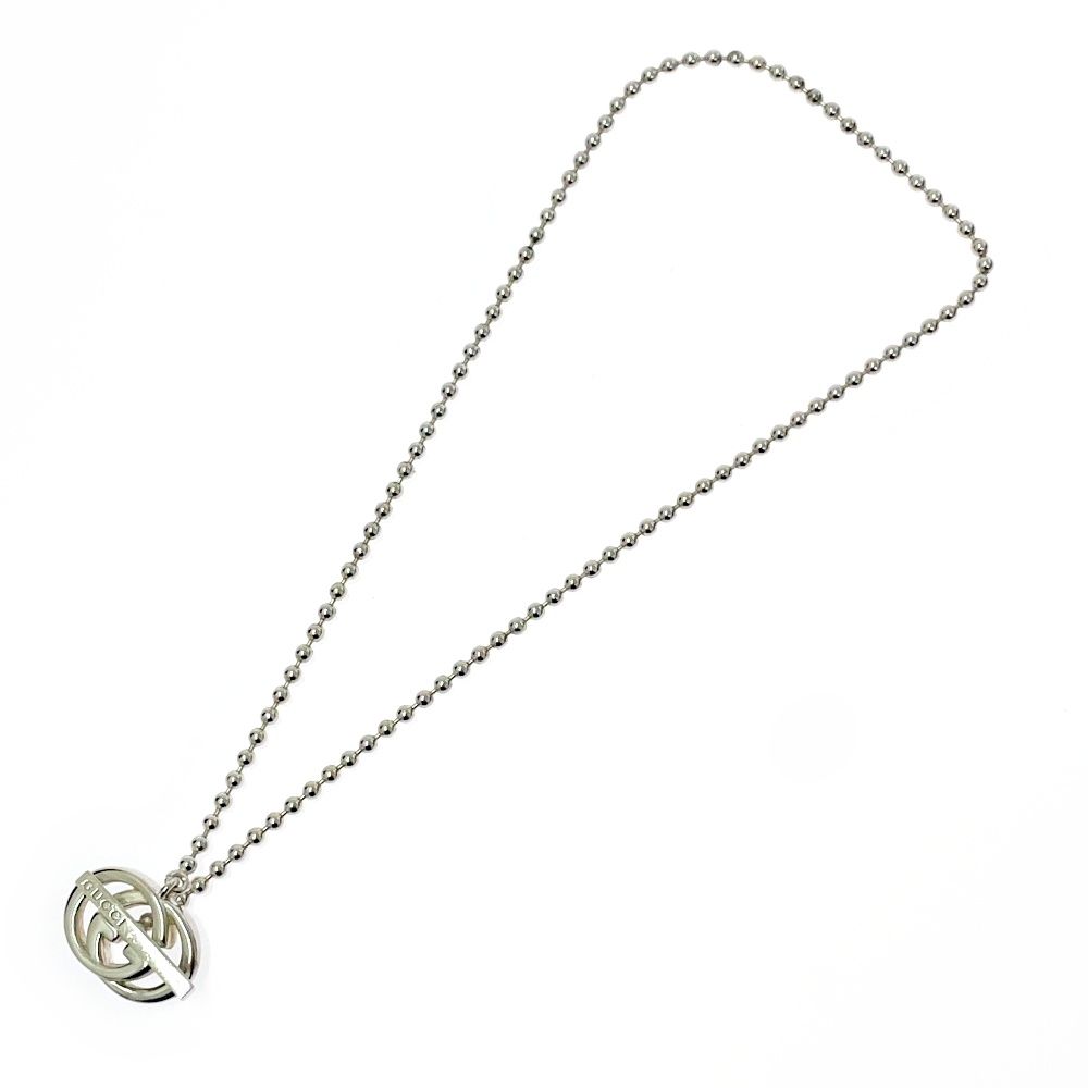 中古】GUCCI グッチ シルバー インターロッキング ボールチェーン