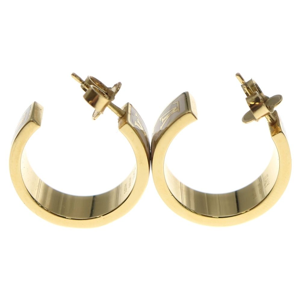 LOUIS VUITTON (ルイヴィトン) ピアス・ナノ グラム エナメル ゴールド