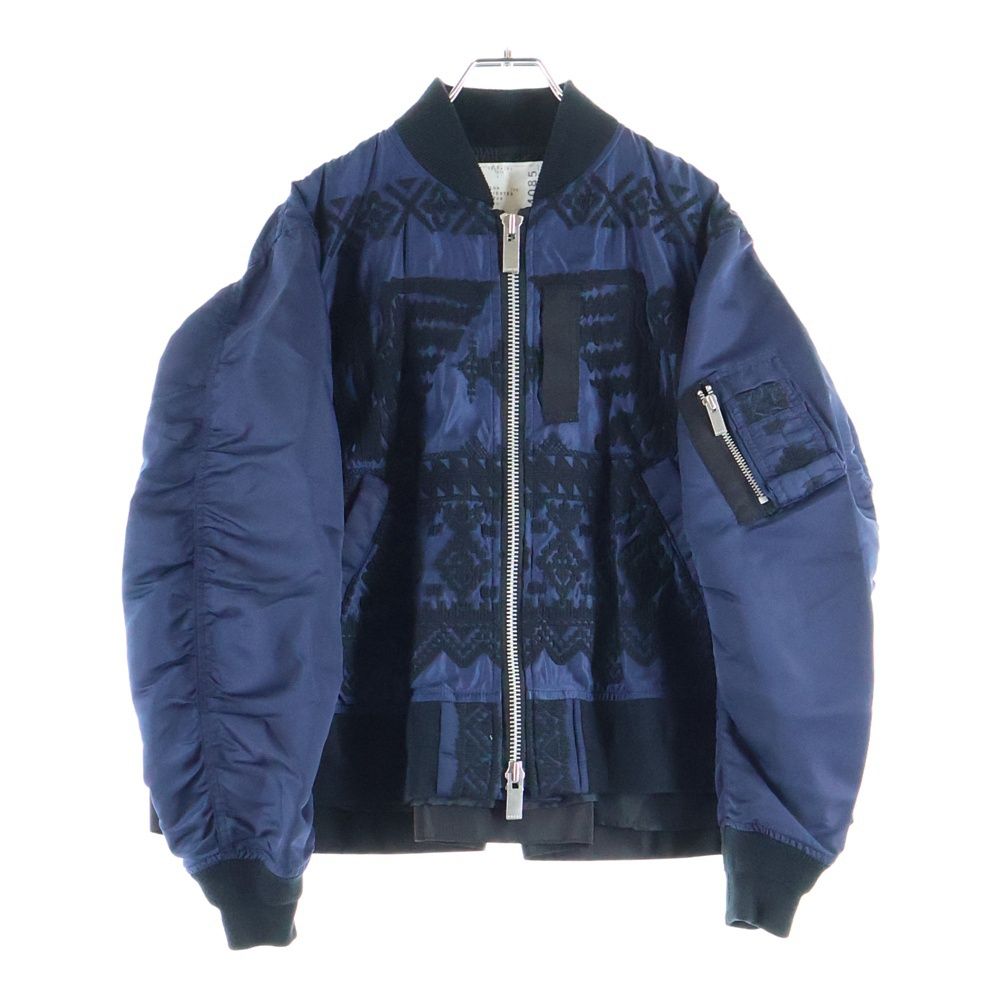 Sacai (サカイ) 18SS 刺繍総柄 ジップアップ ジャケット ブラック