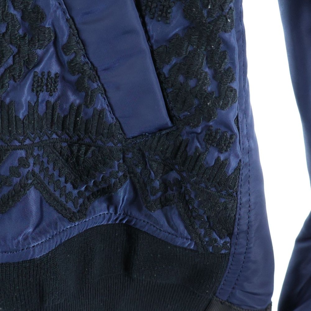 Sacai (サカイ) 18SS 刺繍総柄 ジップアップ ジャケット ブラック