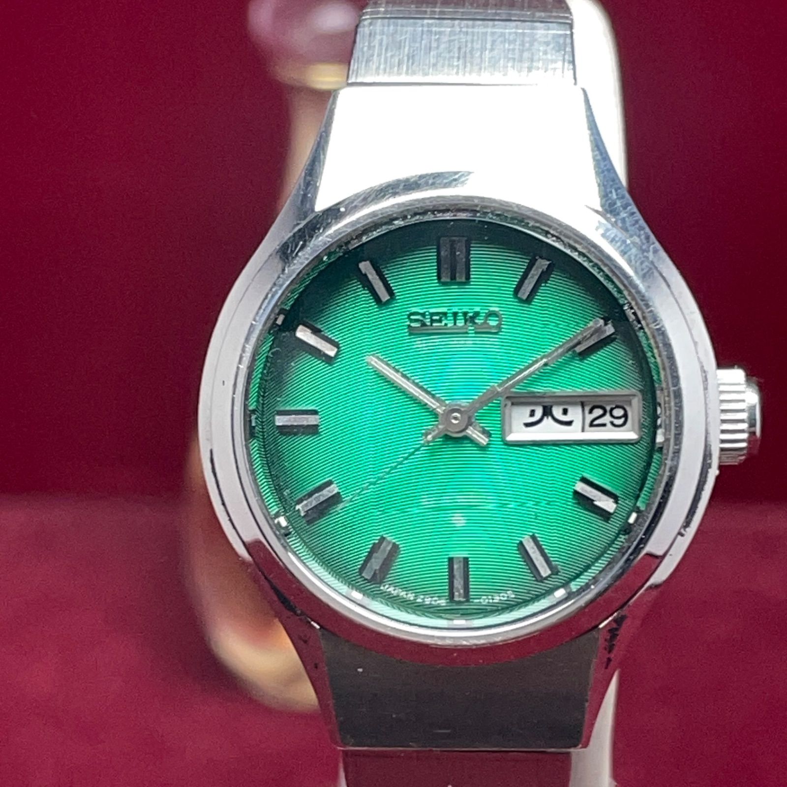 SEIKO ハイビート 1976年製 希少グリーン 21石 自動巻 純正ベルト