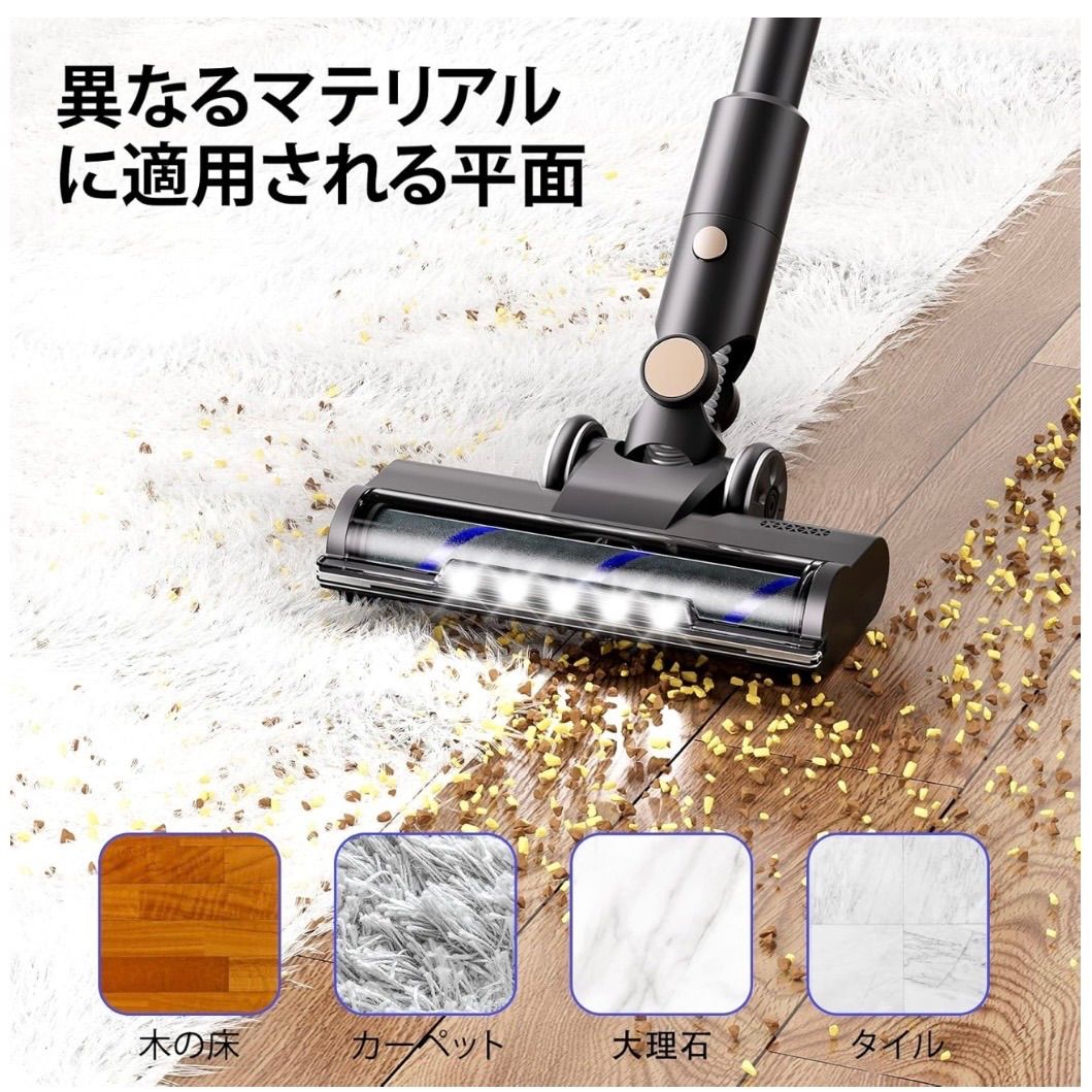 掃除機 コードレス 軽量55000pa 2段階強力吸引力 40分連続稼働
