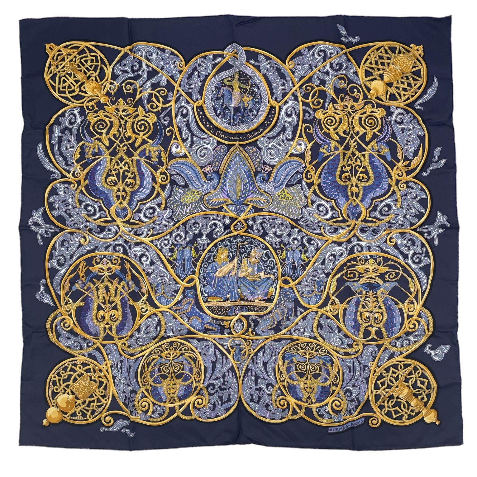 極美品 HERMES エルメス スカーフ シルク カレ90 La Charmante aux 