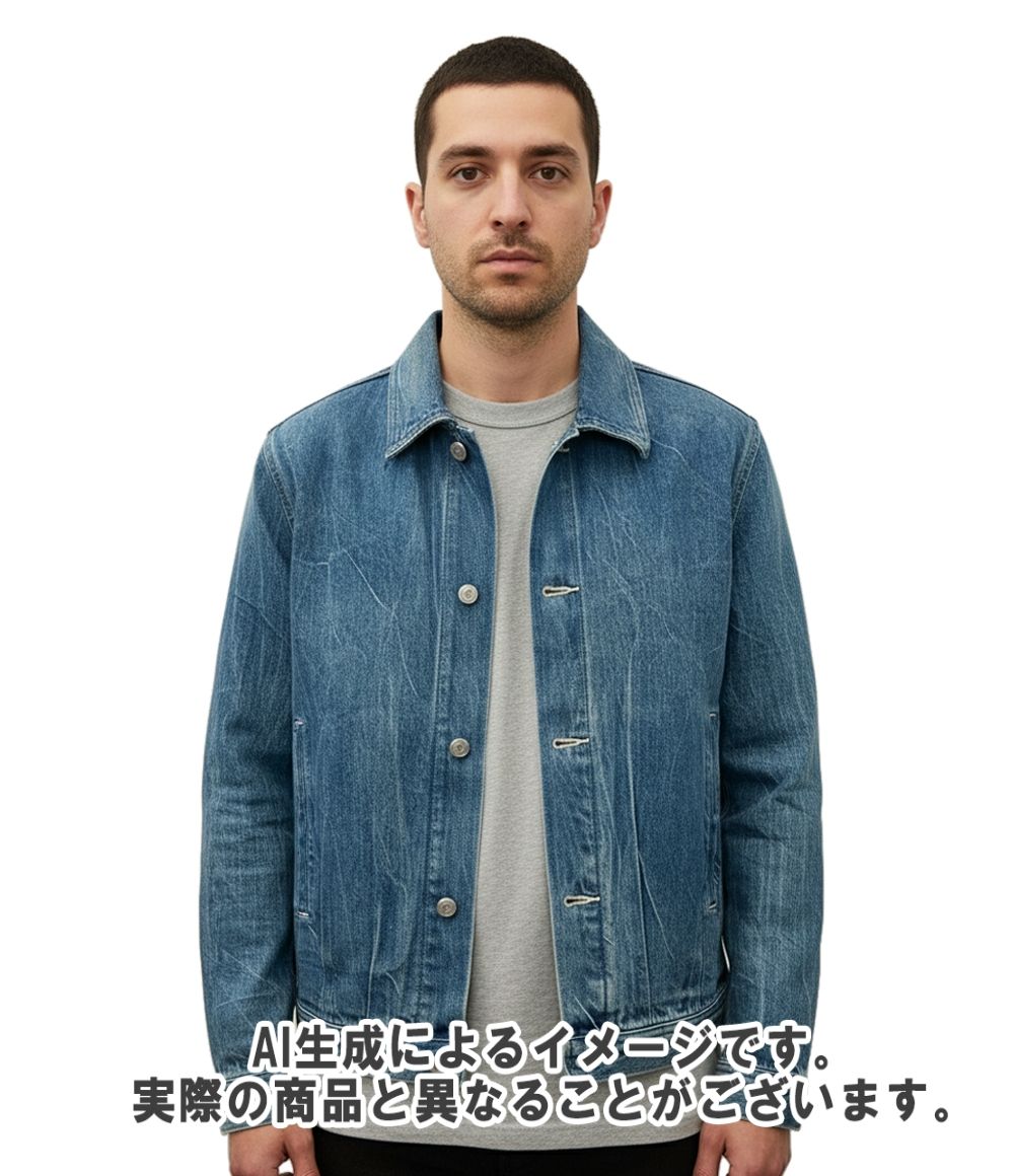 オーラリー デニムジャケット 23SS ソーピング シワ ブリーチ 雷柄 色