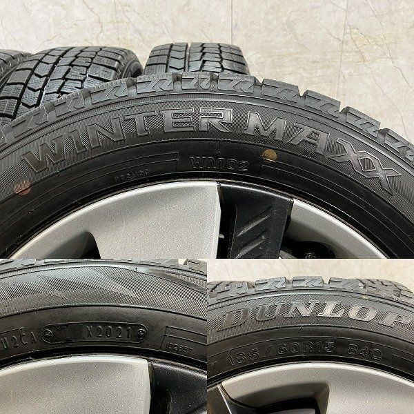 DUNLOP WM02 185/60R15】スタッドレス【ホンダ フィット 純正ホイール