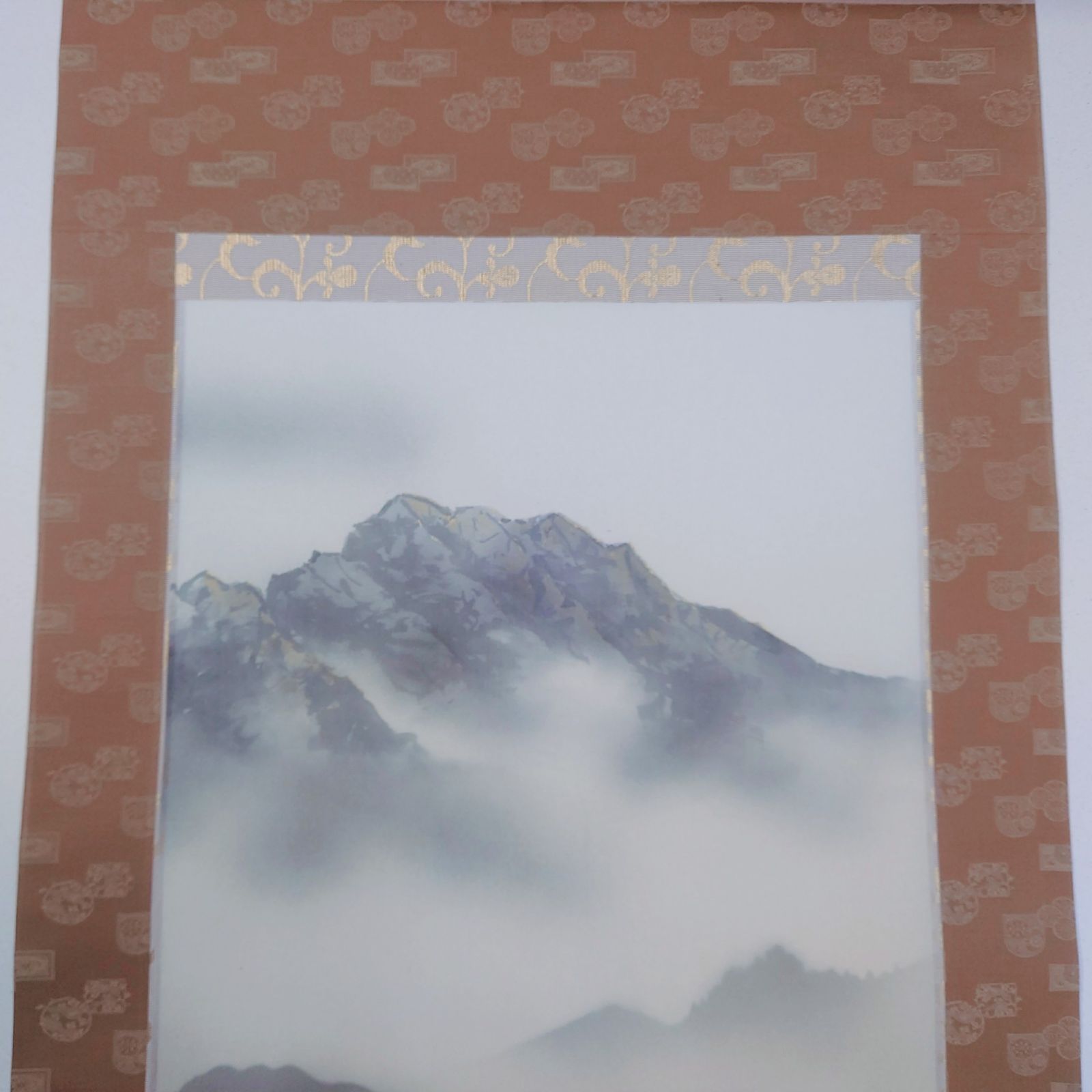 観賞用 掛軸 掛け軸 水墨山水 桐箱入り 西脇青樹 日常掛 常掛け 年中