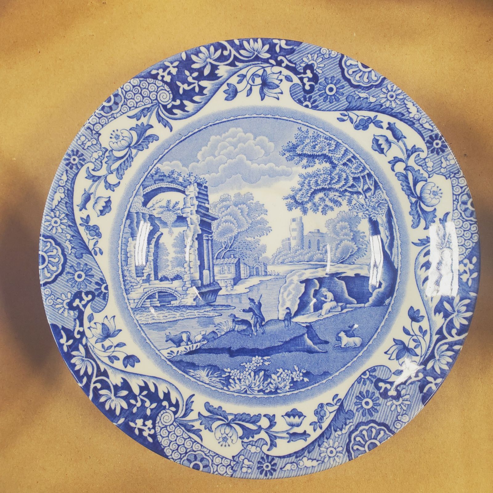 訳あり】Spode スポード カップ＆ソーサー デザート皿 ブルー