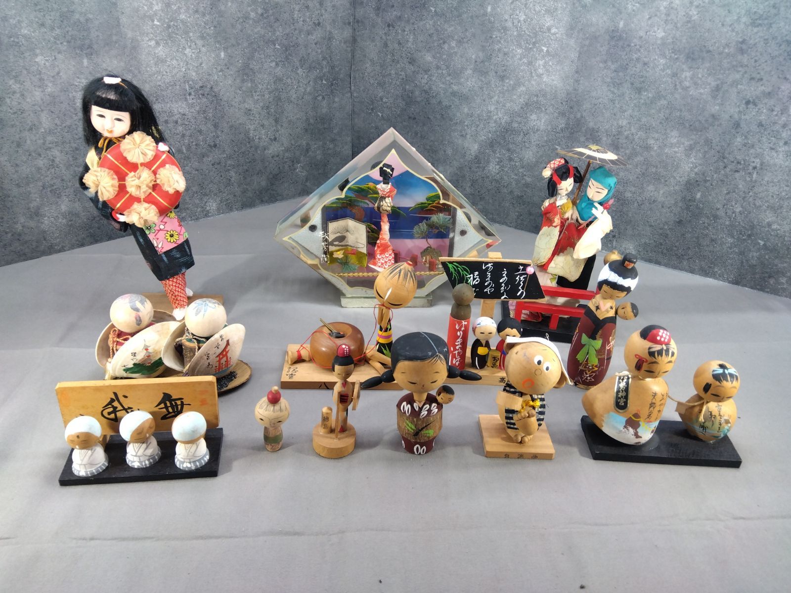 民芸品まとめ13点 郷土玩具 こけし 人形 置物 日本土産 飾り 昭和