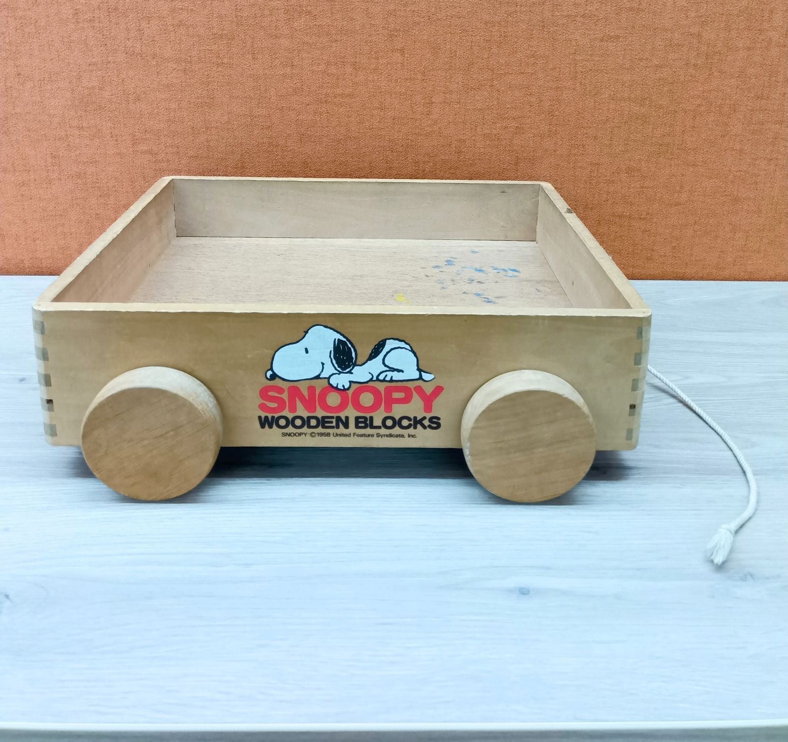 41-9 木製の車輪付き収納台車のみ スヌーピーの楽しいつみき SNOOPY 