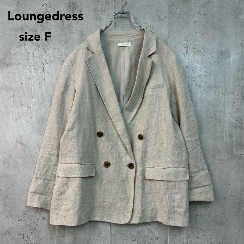 Loungedress ラウンジドレス リネン100% テーラードジャケット ダブル 