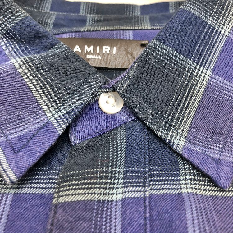 AMIRI アミリ カットオフグラデーション オンブレチェックシャツ 