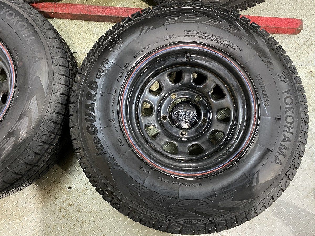 【YK G075 225/80R15】スタッドレス【AWC デイトナ 15インチ 7J5HPCD139.7+20】21年 バリ溝 センターキャップ付 ジムニーシエラ等 (MTD120) クレジットカード QRコード決済可 YK G075 225/80R15】スタッドレス【AWC デイトナ 15インチ 7J5HPCD139