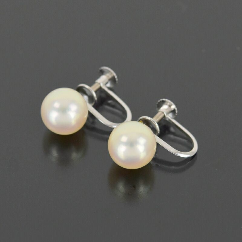 パール イヤリング ホワイトゴールド 14金 14k 1粒 真珠 8.4mm 8ミリ アクセサリー ジュエリー シンプル レディース 冠婚葬祭 結婚式 アクトワン【中古】 15,914円
