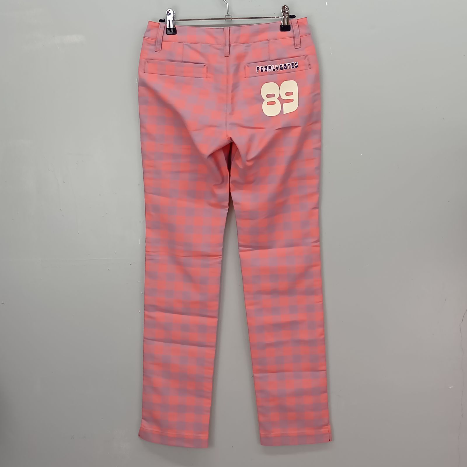 PEARLY GATES 0 サイズ チェック柄パンツ ストレート ゴルフ 薄手