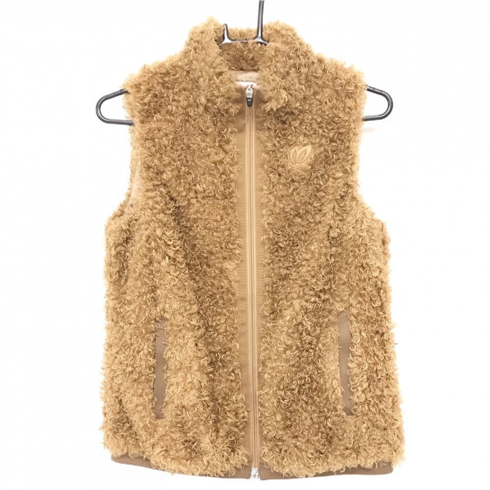 超美品】マスターバニー ファーベスト ブラウン 胸ロゴ 裏地付