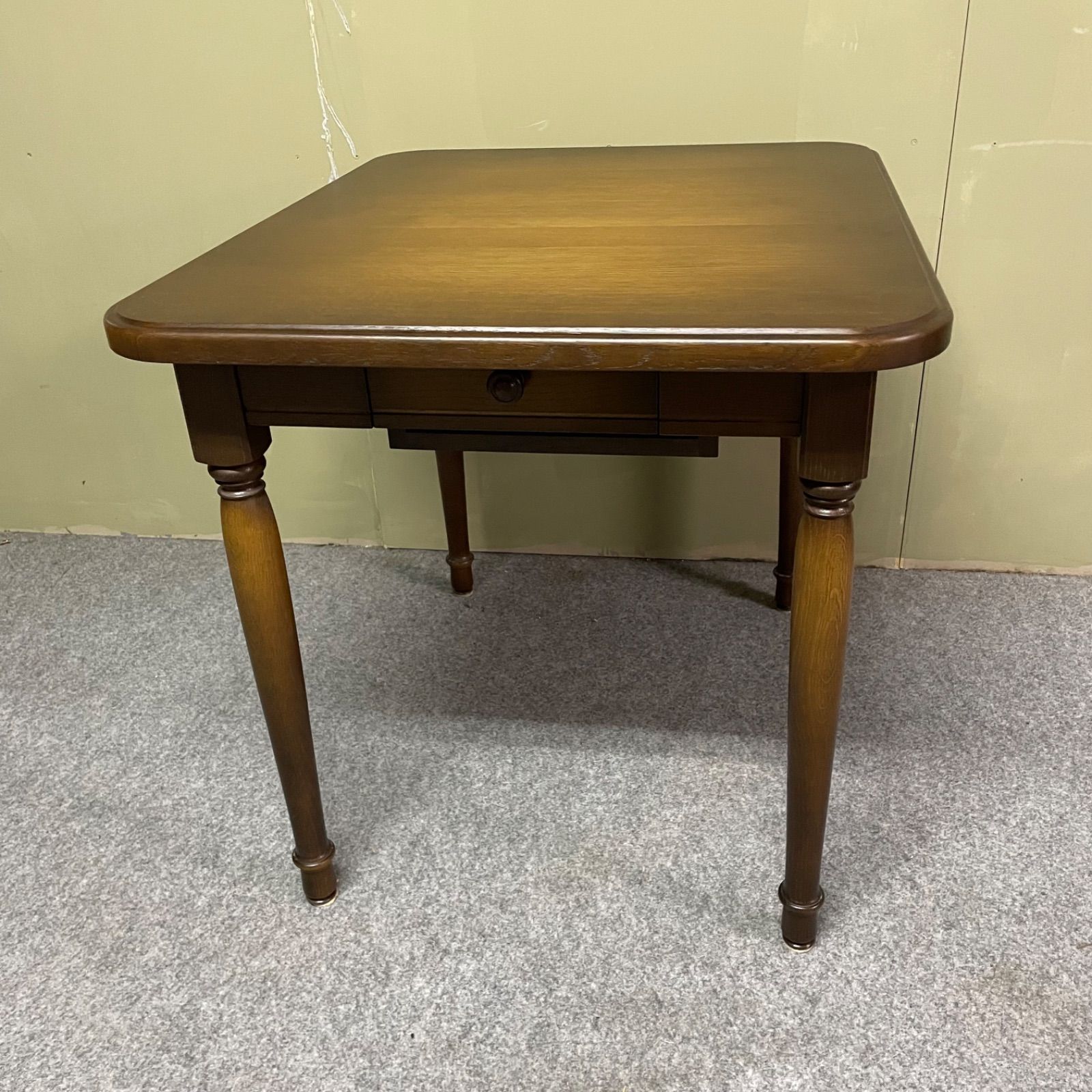 ♭ 飛騨家具 キツツキ アンティーク 木製 ダイニングテーブル 収納付き