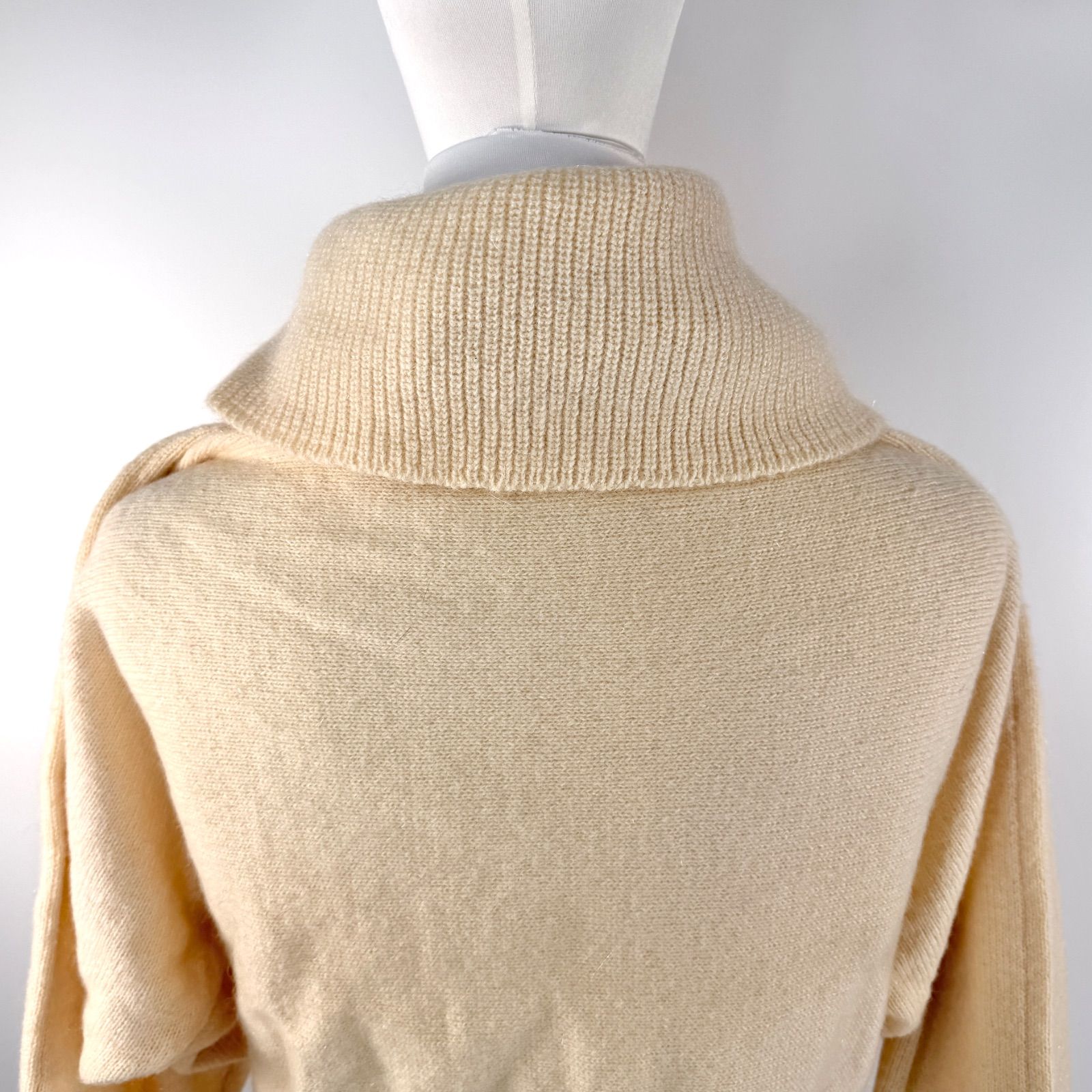 80s 90s 顔タグ 日本製 山本寛斎 オフタートルネックニット ゆったり襟