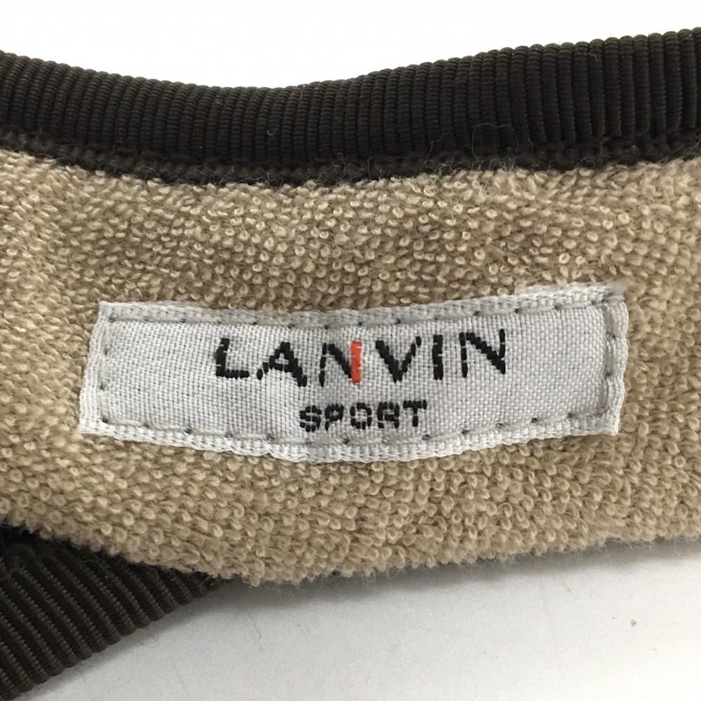 超美品】ランバンスポール つば広サンバイザー ネイビー×ブラウン