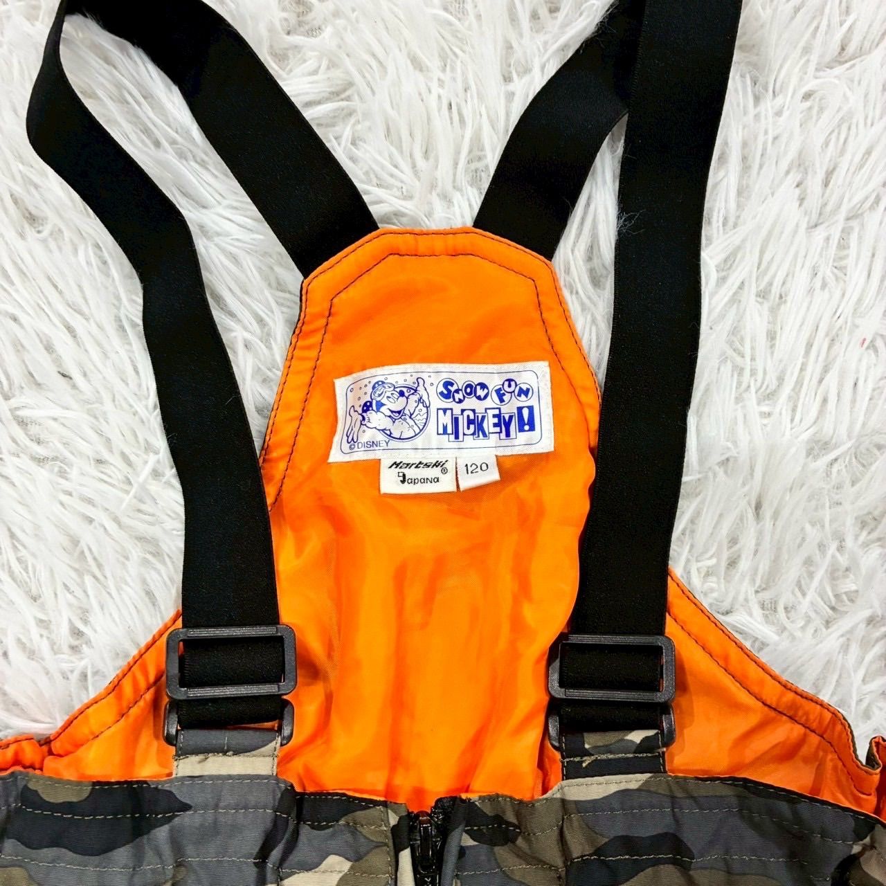 Disney ミッキーマウス 迷彩柄 スノーウェア オーバーオール 120cm 