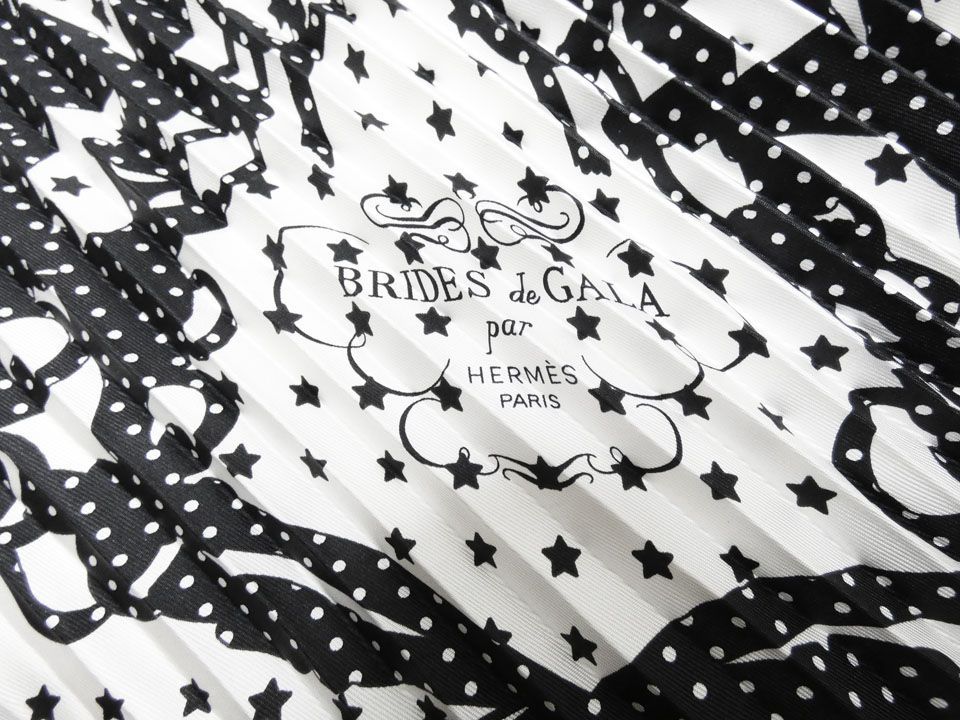 中古A】エルメス HERMES プリーツ シルクバンダナ/スカーフ ブリッド 