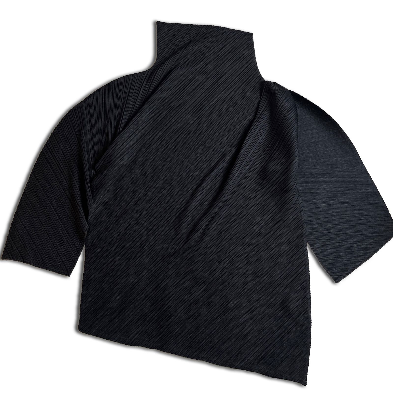 極美品 95ss】ISSEY MIYAKE アシンメトリー プリーツトップス M 