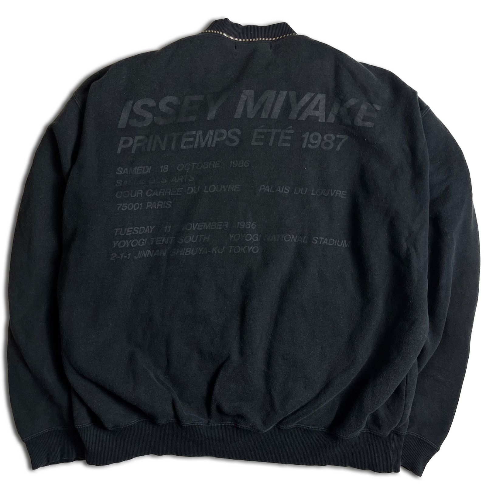 80s】ISSEY MIYAKE 1987 staff sweatshirt M ブラック イッセイミヤケ