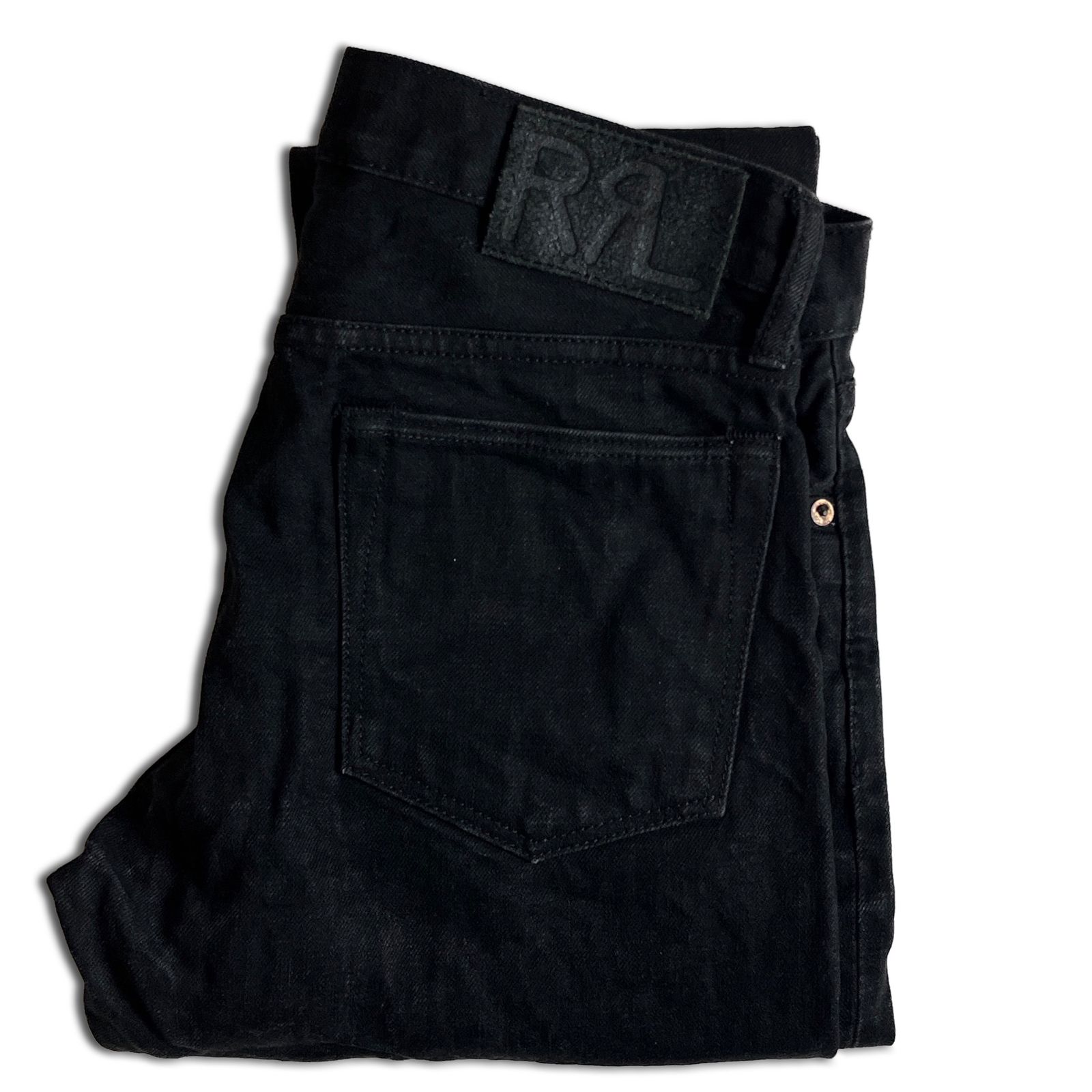 RRL New Black On Black スリムフィットジーンズ 30×32 USA製 ダブル 