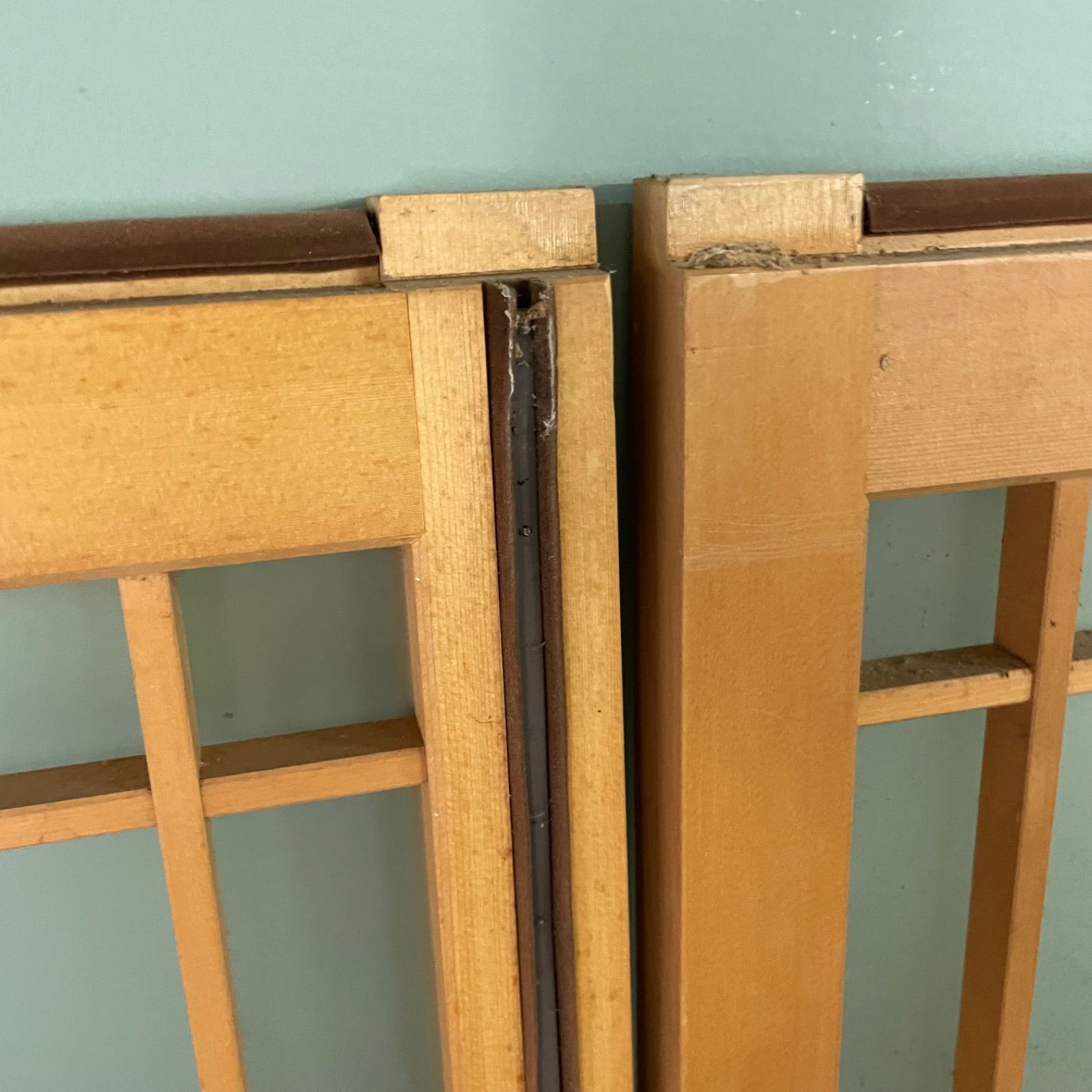♭ 建具 引き戸 W86cm×D3cm×H175.5cm 2枚セット アンティーク ガラス戸
