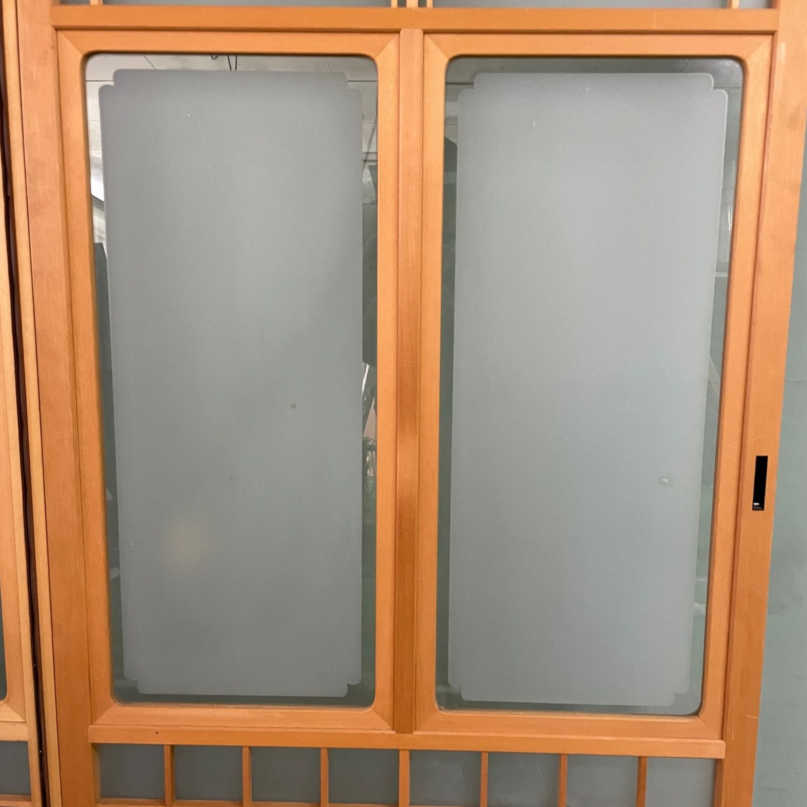 ♭ 建具 引き戸 W86cm×D3cm×H175.5cm 2枚セット アンティーク ガラス戸