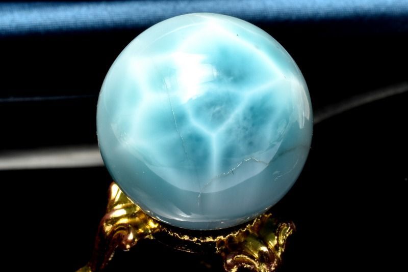 1点物】大珠◇三大ヒーリング ラリマー 25mm 丸玉(台座付き) スフィア