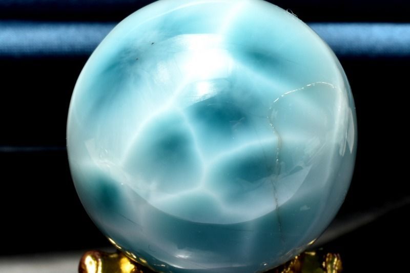 1点物】大珠◇三大ヒーリング ラリマー 25mm 丸玉(台座付き) スフィア