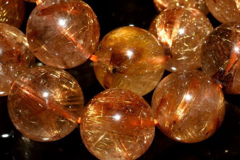 1点物】人気◇板状金針 タイガータイチンルチルクォーツ 11mm