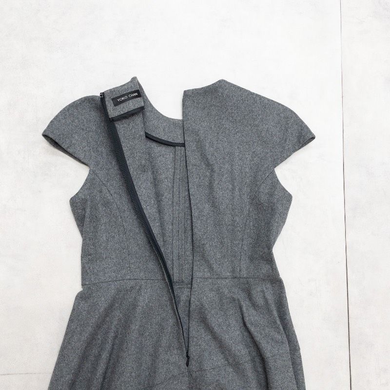 YOKOCHAN ヨーコチャン ワンピース 半袖 ウール グレー 日本製