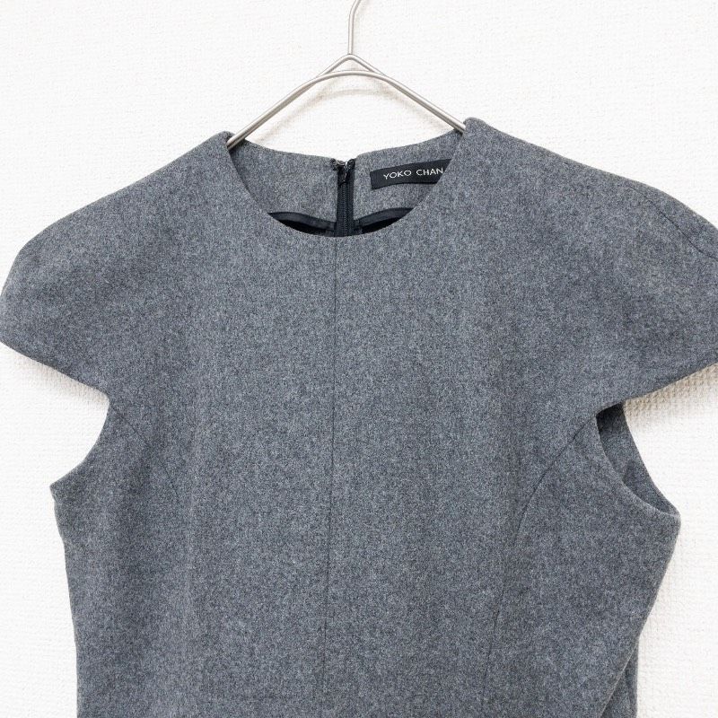 YOKOCHAN ヨーコチャン ワンピース 半袖 ウール グレー 日本製