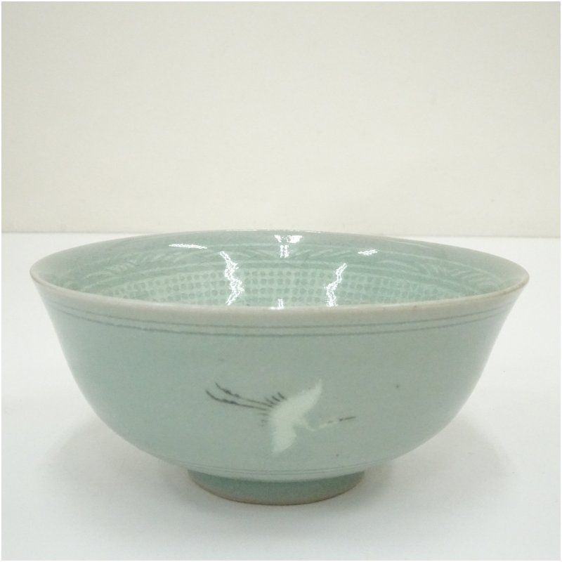 松岩窯造 黄仁哲 高麗青磁茶碗（共箱） 茶道 抹茶 おしゃれ 抹茶茶碗