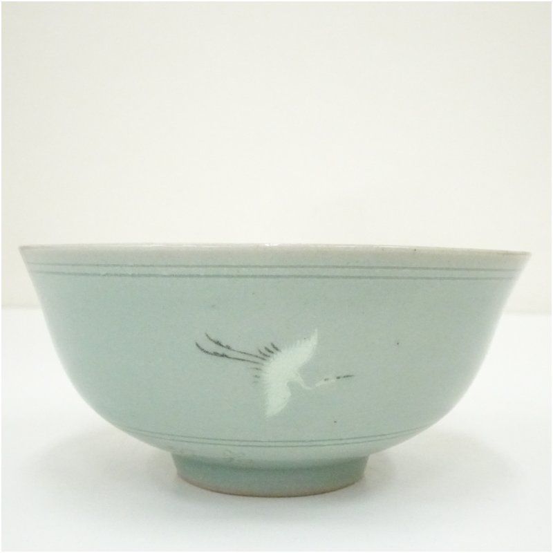 松岩窯造 黄仁哲 高麗青磁茶碗（共箱） 茶道 抹茶 おしゃれ 抹茶茶碗
