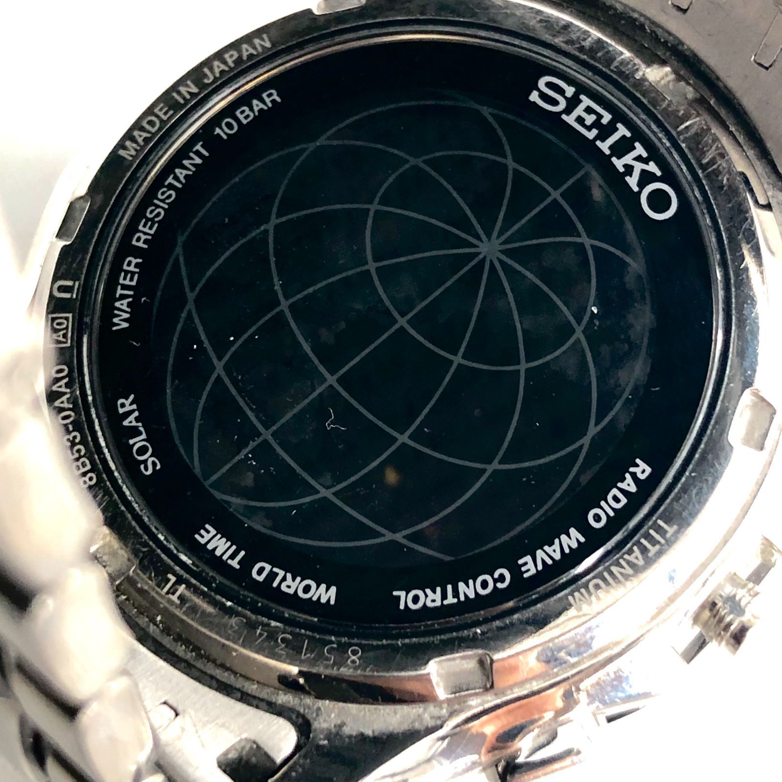SEIKO セイコー ブライツ 8B53-0AA0 ソーラー/SS デイト ブラック文字