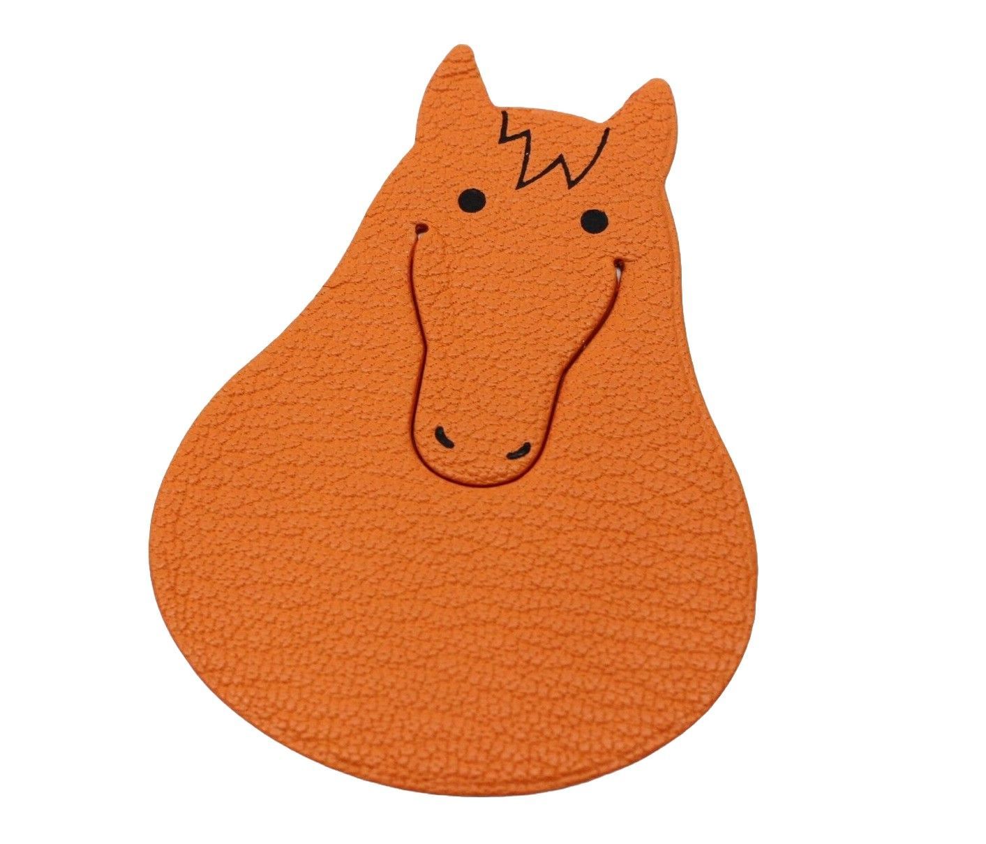 エルメス ピカブック 馬 ホース オレンジ ブックマーク ブックマーカー しおり レザー