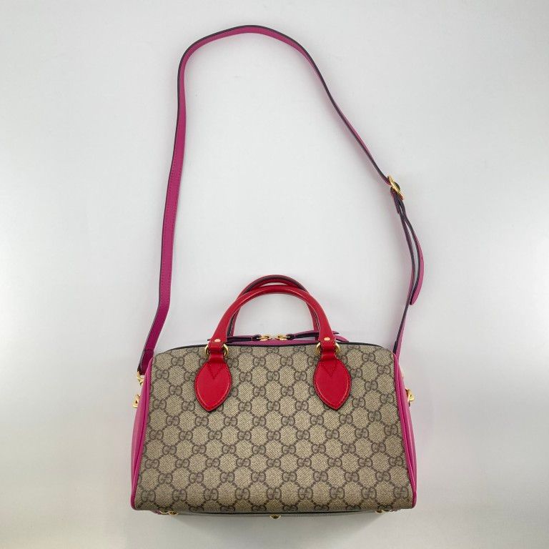 GUCCI（グッチ） GGスプリーム スモール ボストンバッグ 409529 ピンク