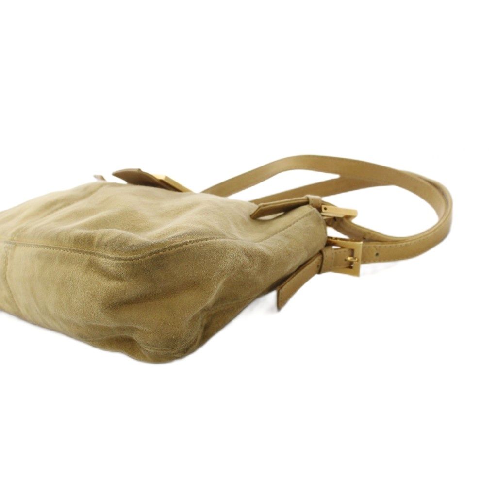 フェンディ FENDI マンマバケット ハンドバッグ スエード 黄色 /KH