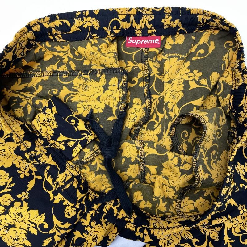 中古】Supreme 20SS Warm Up Pants Black Floral サイズXL イエロー