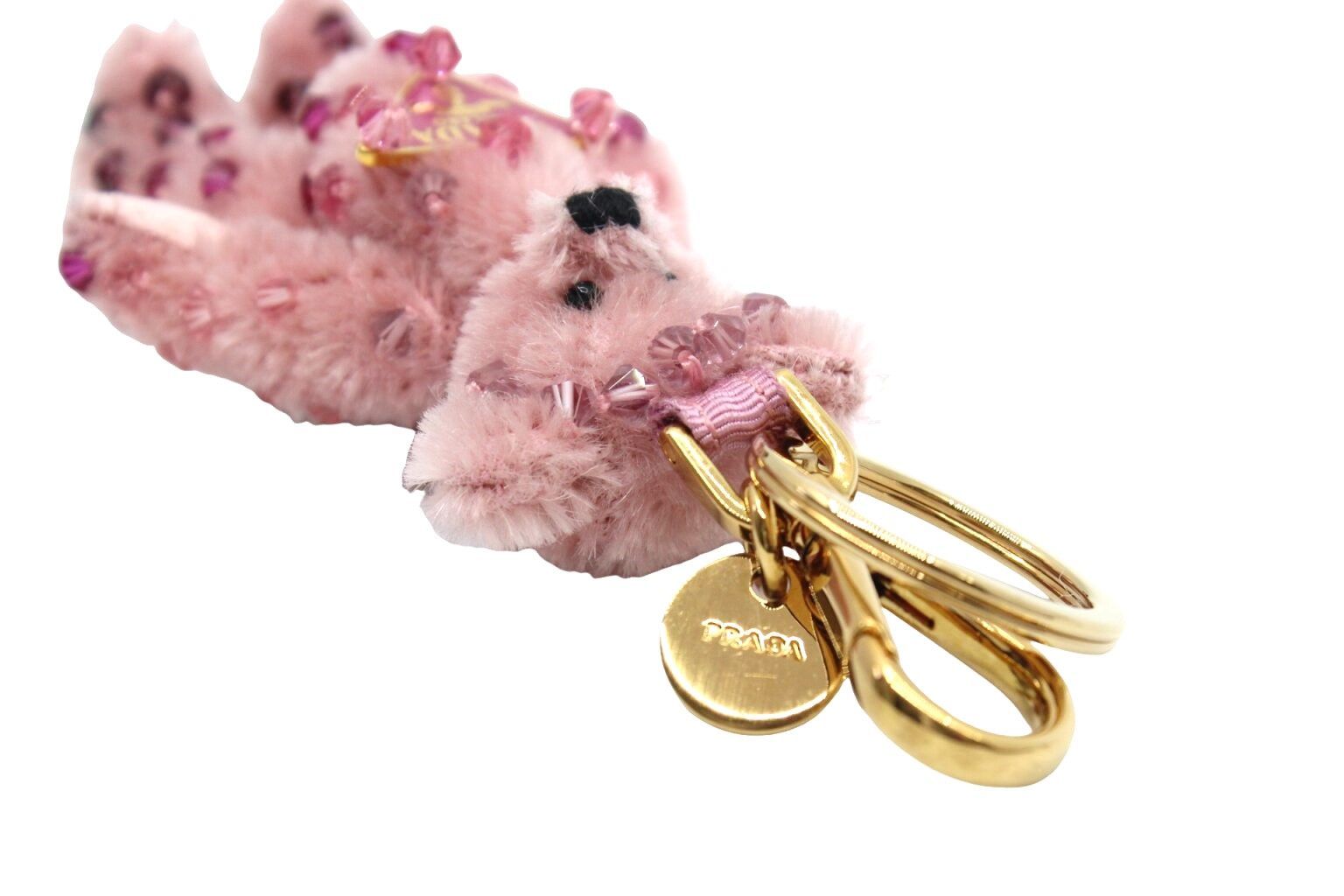 プラダ 1AR877 クマ くま ベア ピンク ゴールド金具 ローザ チャーム