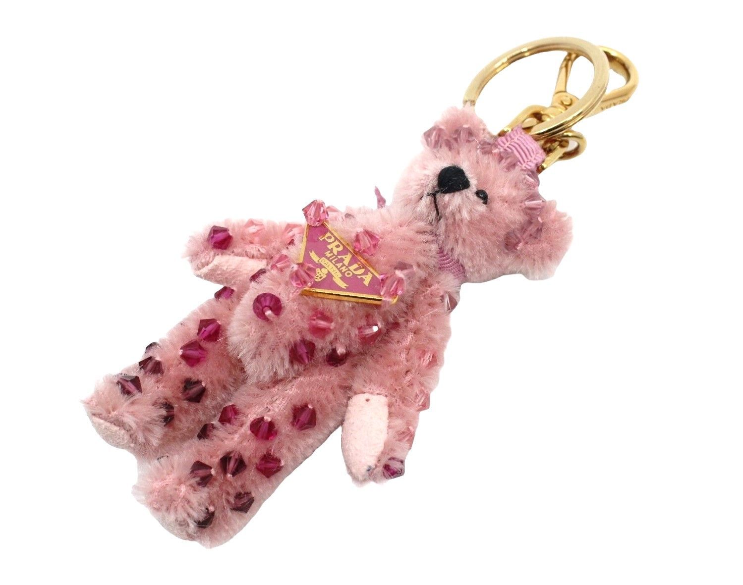 プラダ 1AR877 クマ くま ベア ピンク ゴールド金具 ローザ チャーム