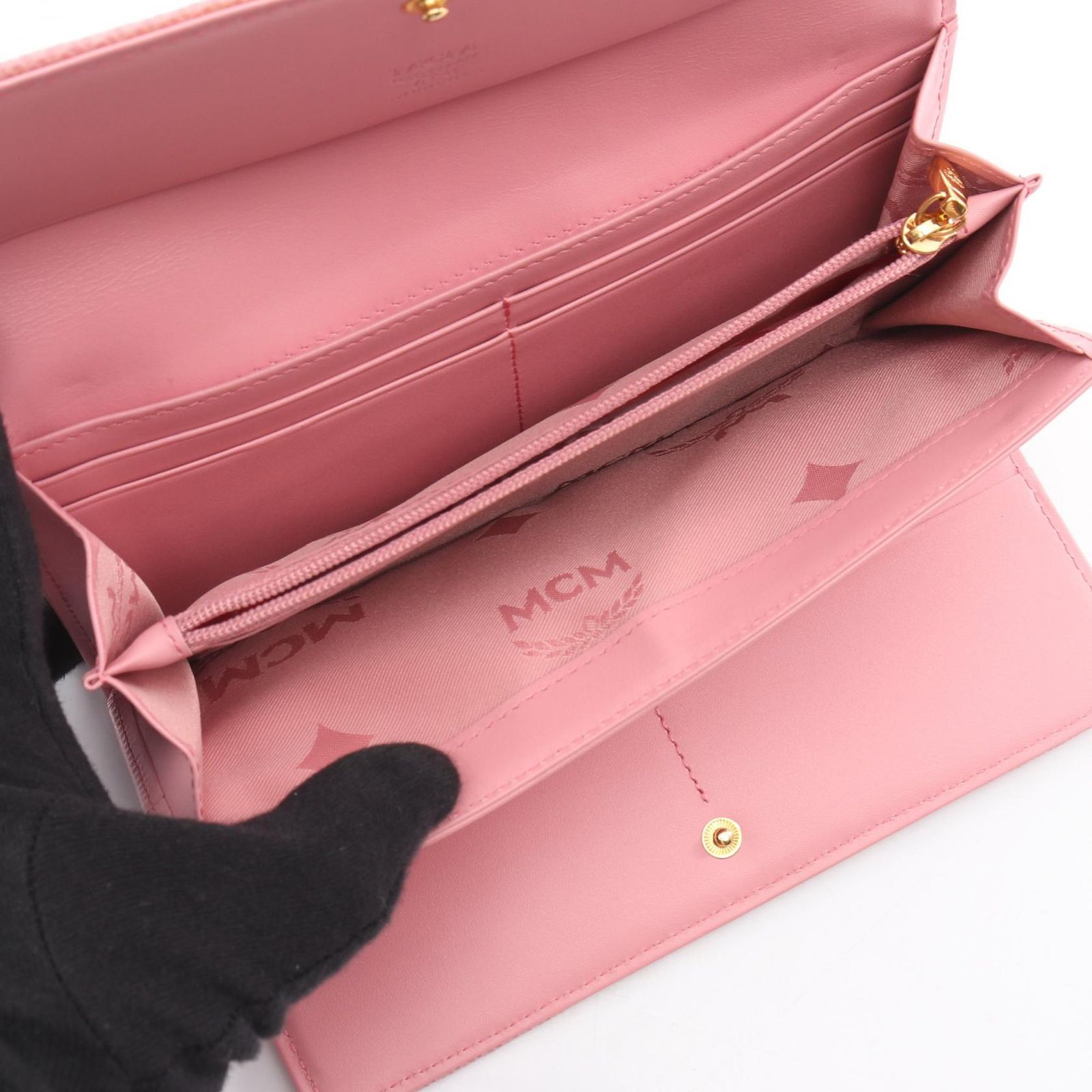 エム・シー・エム MCM 二つ折り長財布 ヴィセトス マルチ レザー PVC 