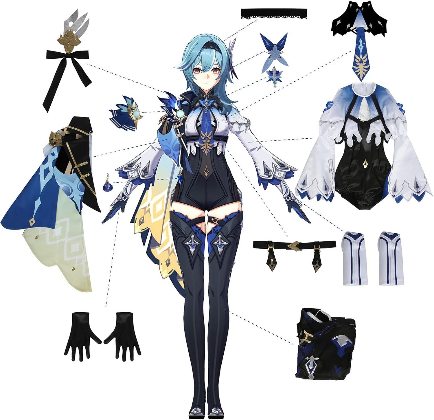神併良品] エウルア コスプレ 原神 ウィッグ付き 仮装 イベント 大人用
