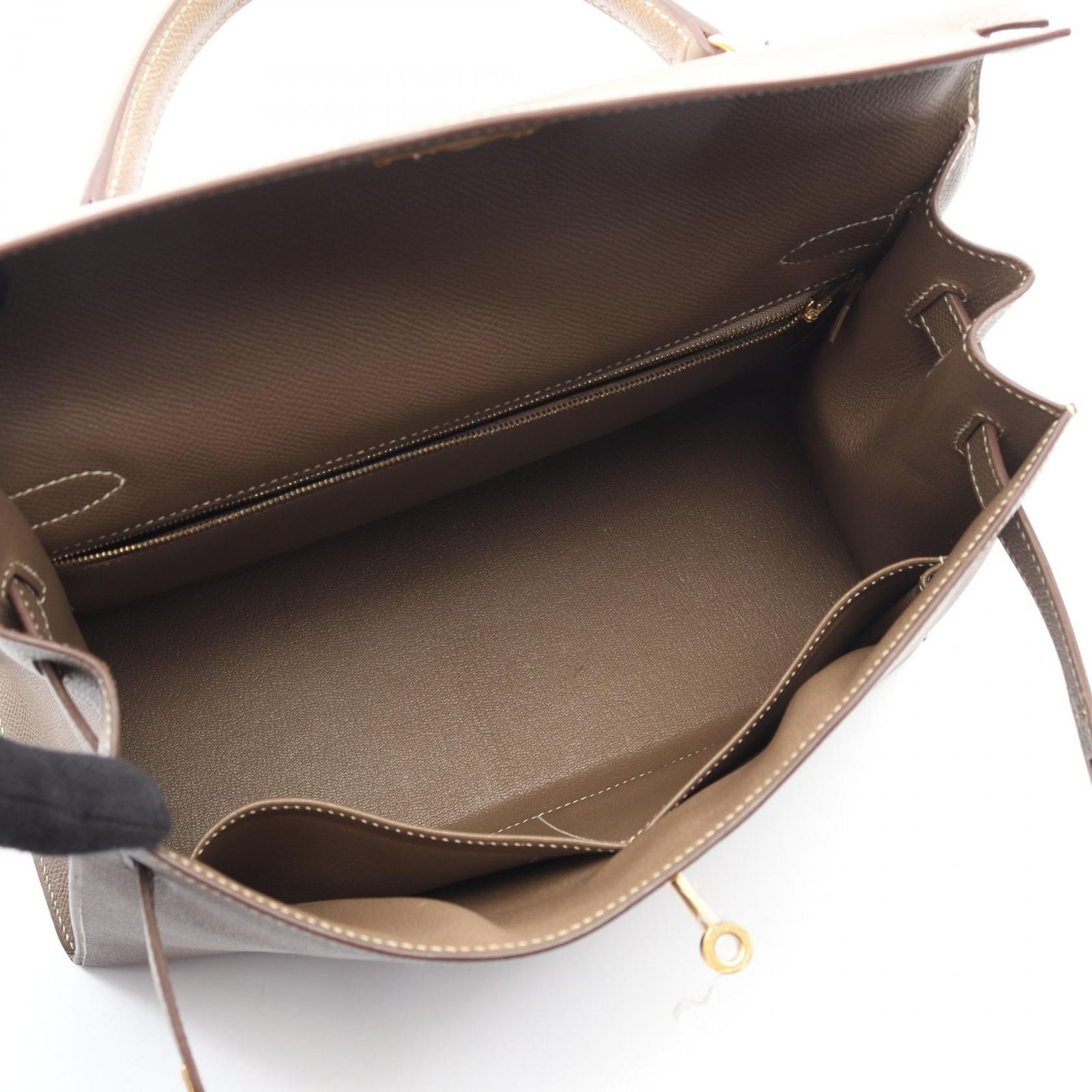 エルメス HERMES ハンドバッグ ケリー32 エトゥープ レザー カーフ