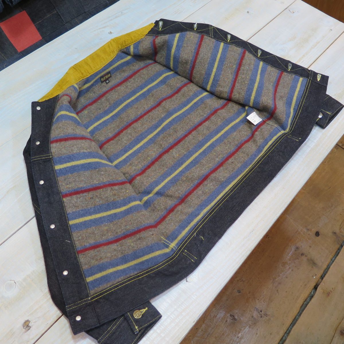 フラットヘッド】 14.5oz 左綾ジンバブエコットン デニム ブランケット 