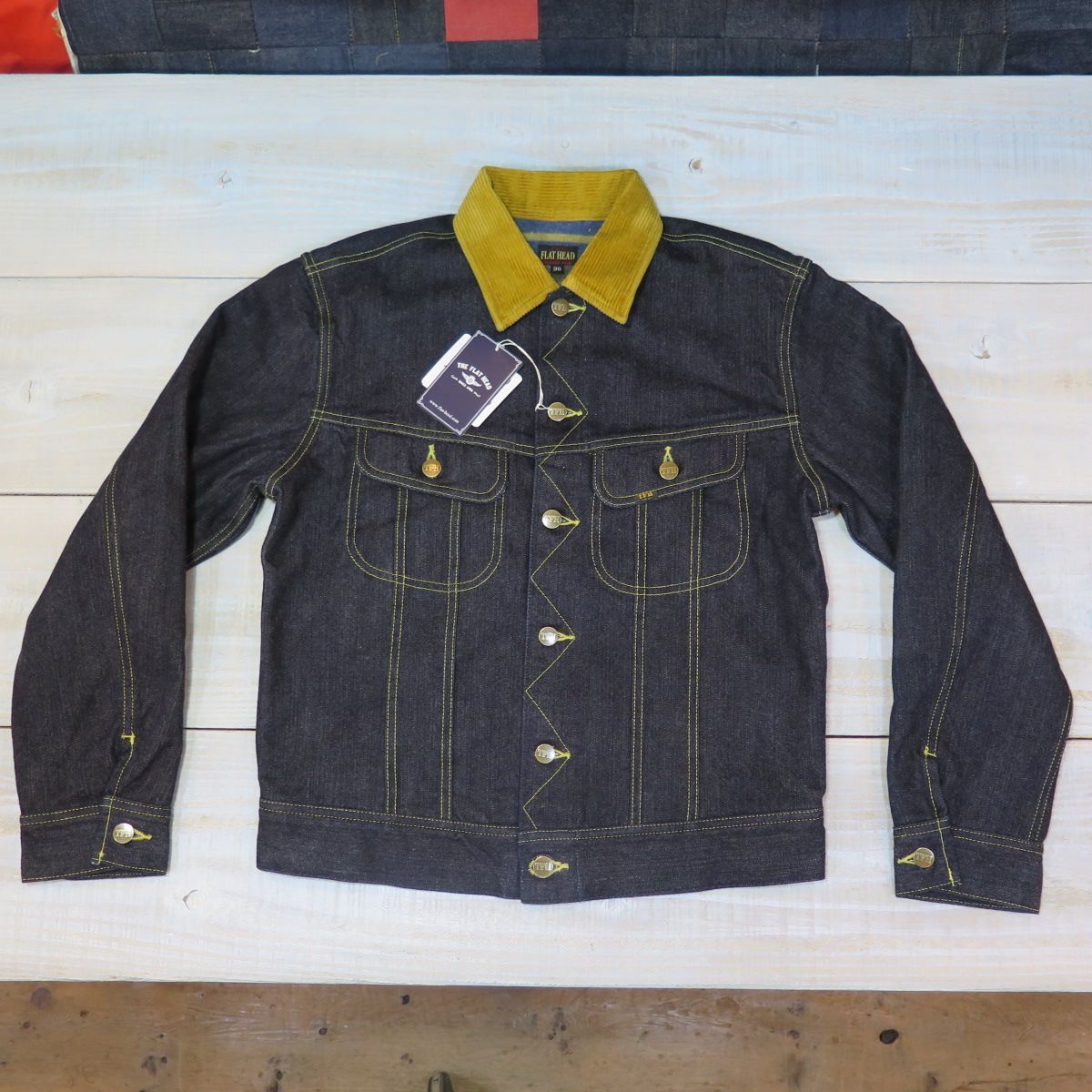 フラットヘッド】 14.5oz 左綾ジンバブエコットン デニム ブランケット 