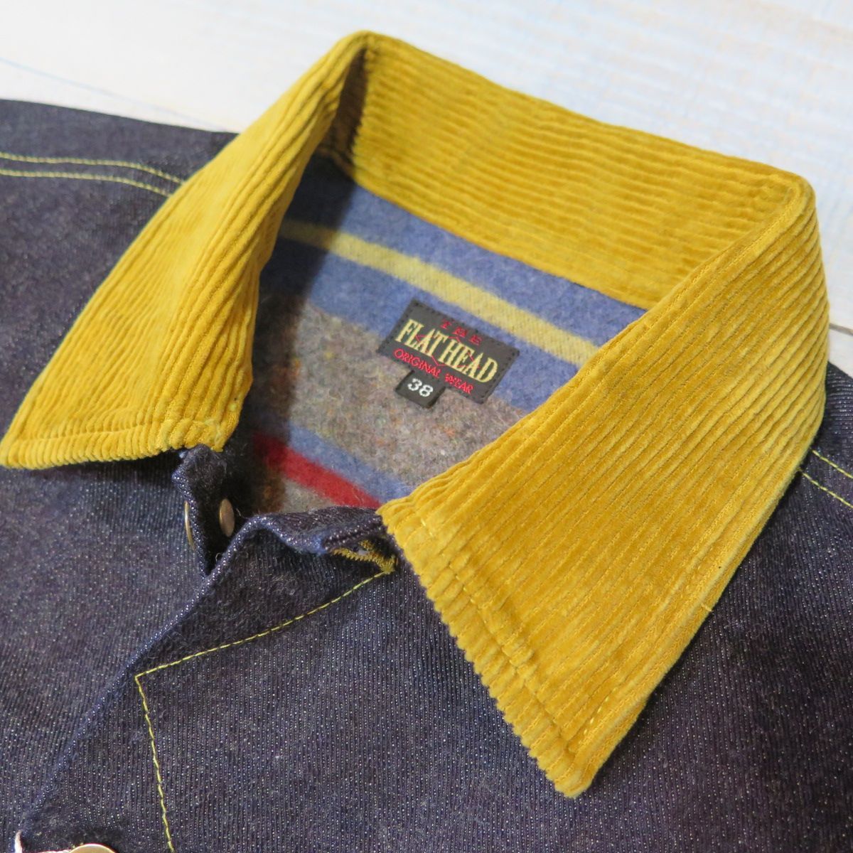 フラットヘッド】 14.5oz 左綾ジンバブエコットン デニム ブランケット 