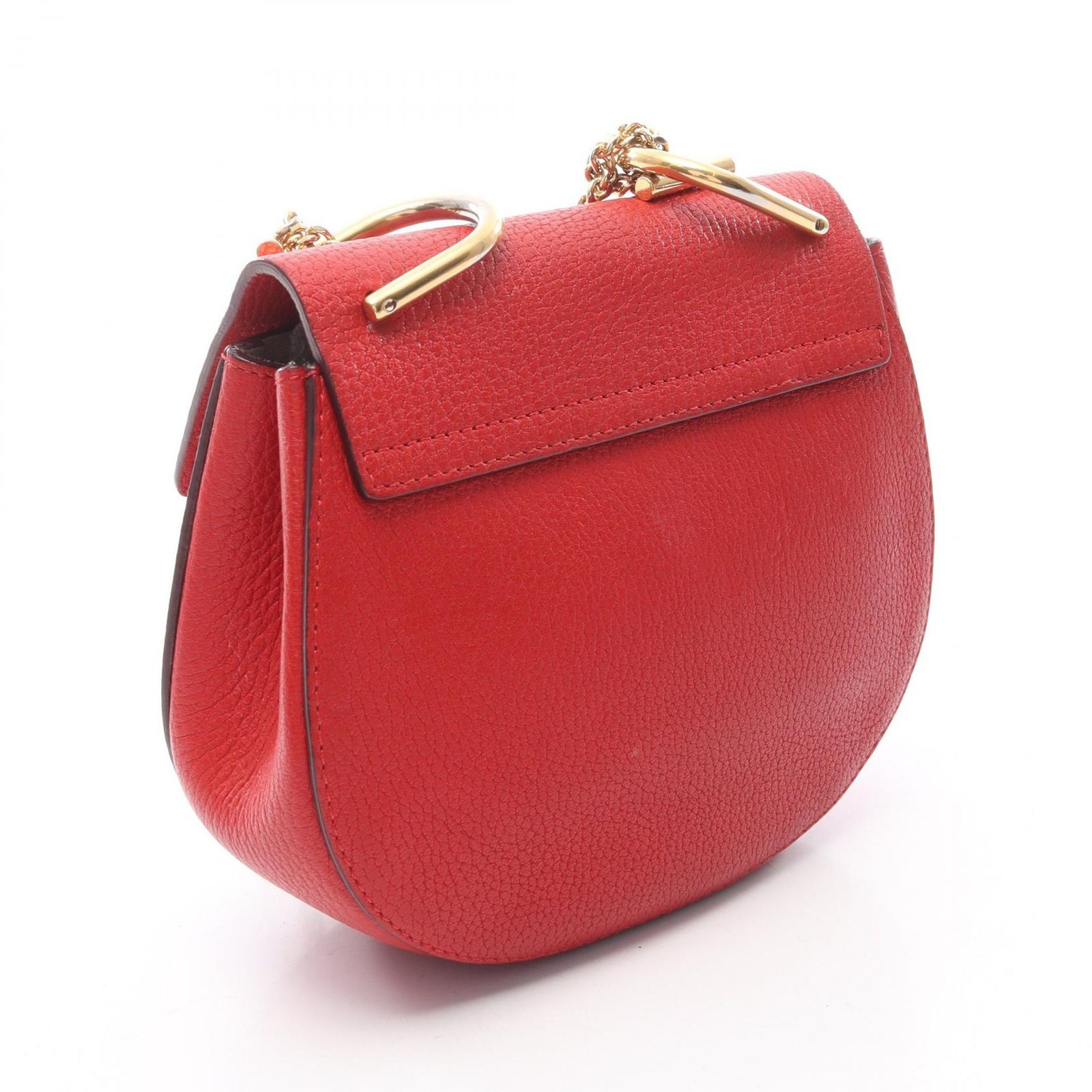 【美品】Chloé クロエ　Drewドリュー　ショルダーバッグ レッド クロエ Chloe ショルダーバッグ Drew ドリュー レッド レザー ドリュー
